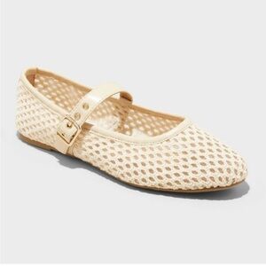 Elegant Cream Mesh Women's Loafers